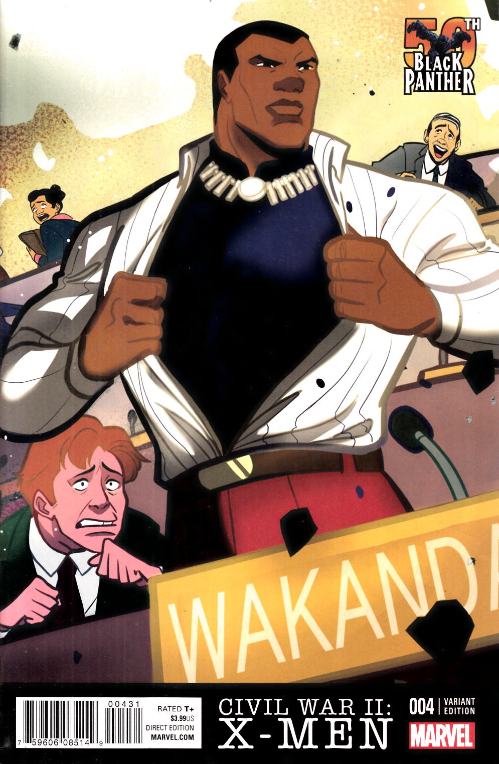 Civil War II X-Men #4 Williams Black Panther 50th Anniversary Variant Cover [Marvel Comic] LARGE