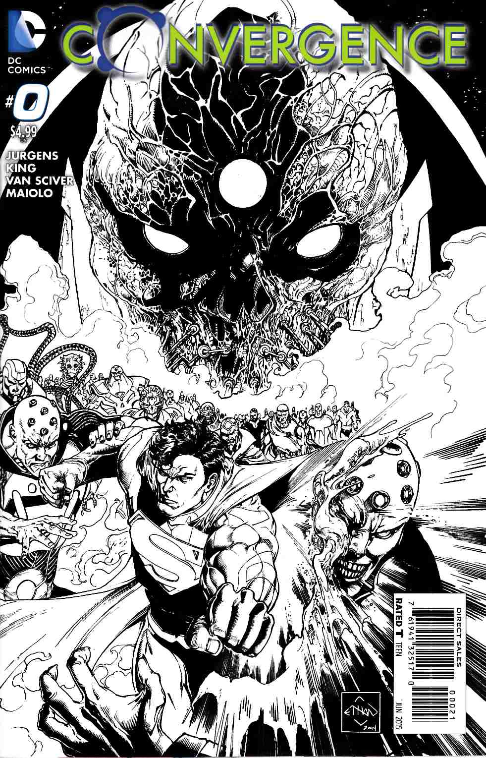 Convergence #0 Black & White Variant Cover Near Mint Minus (9.2) [DC Comic] THUMBNAIL