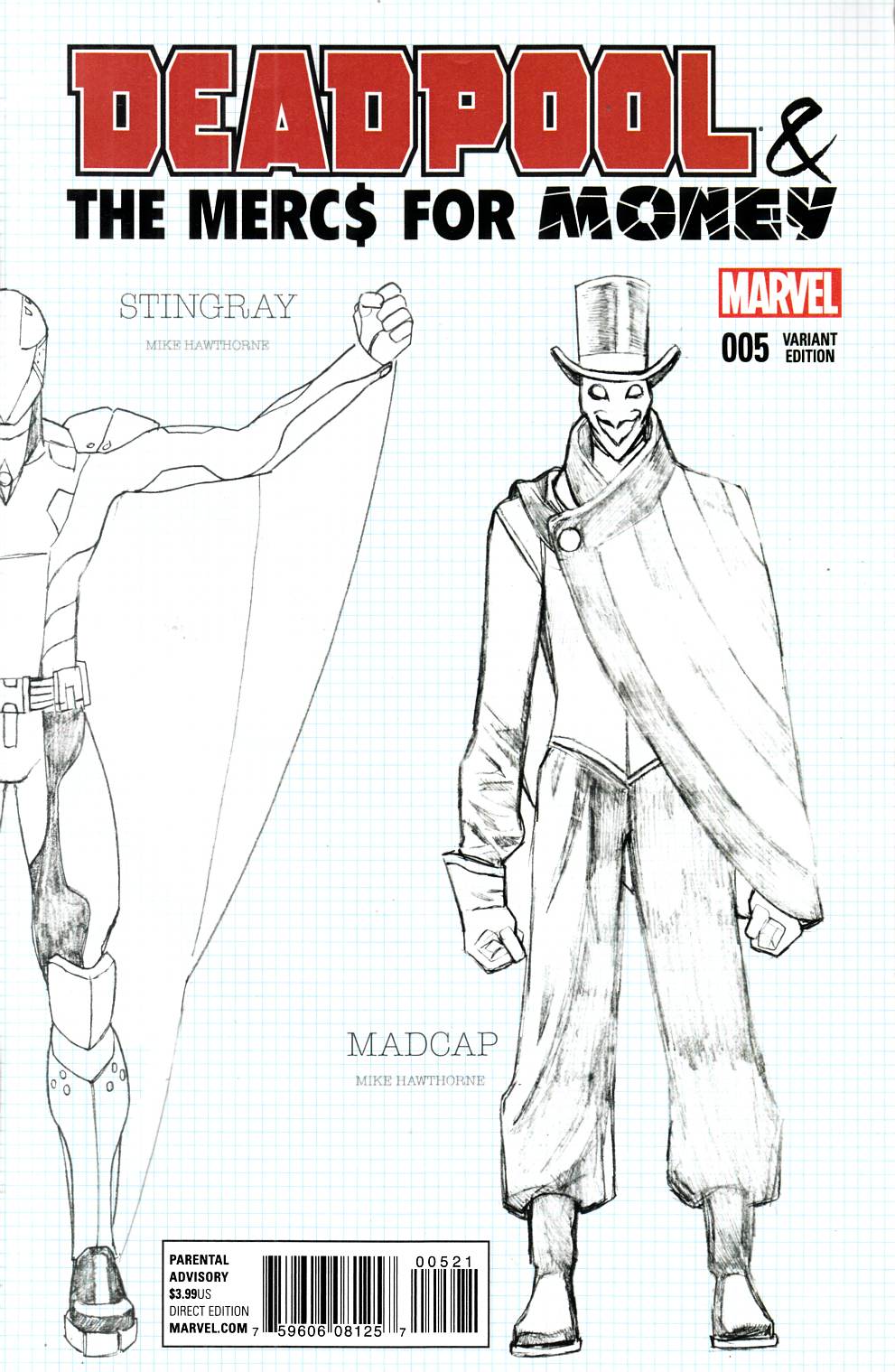 Deadpool Mercs For Money #5 Hawthorne Design Variant Cover Near Mint (9.4) [Marvel Comic] THUMBNAIL