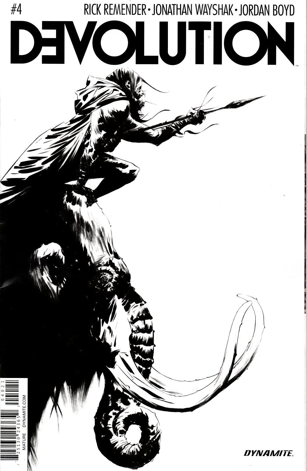 Devolution #4 Lee B&W Incentive Cover [Dynamite Comic] THUMBNAIL