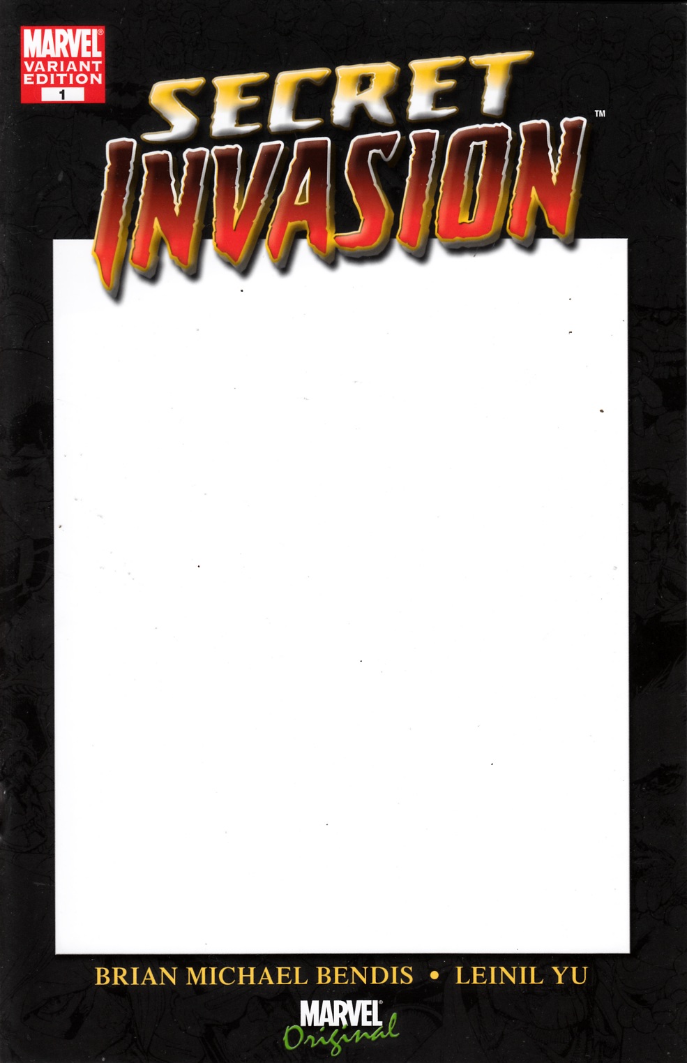 Secret Invasion #1 Corrected Blank Cover Near Mint Minus (9.2) [Marvel Comic] THUMBNAIL