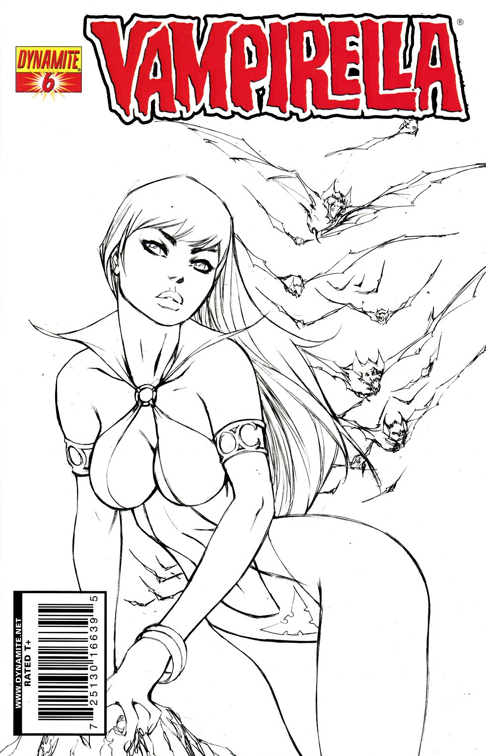 Vampirella #6 Garza B&W Incentive Cover Near Mint Minus (9.2) [Dynamite Comic] THUMBNAIL