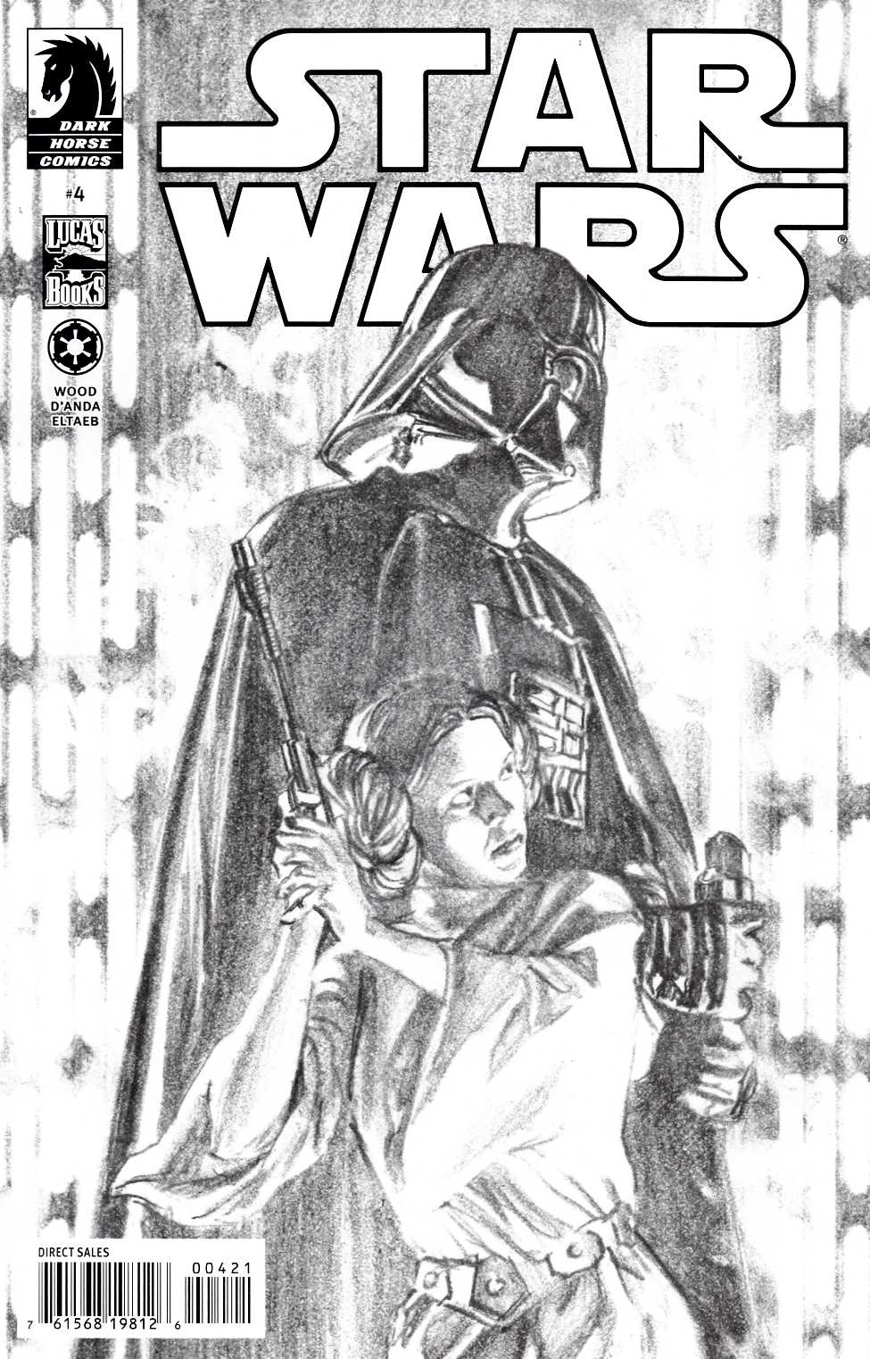 Star Wars #4 Ross Sketch Incentive Cover Near Mint Minus (9.2) [Dark Horse Comic] LARGE