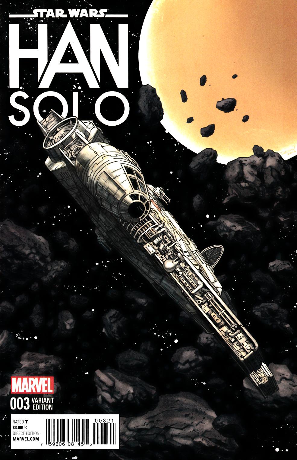 Star Wars Han Solo #3 Millennium Falcon Variant Cover [Marvel Comic] LARGE