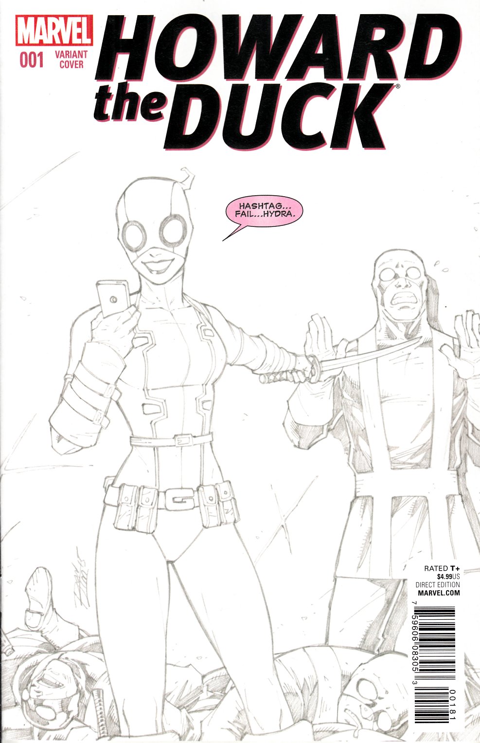 Howard the Duck #1 Lim Gwenpool Sketch Variant Cover Near Mint (9.4) [Marvel Comic] THUMBNAIL