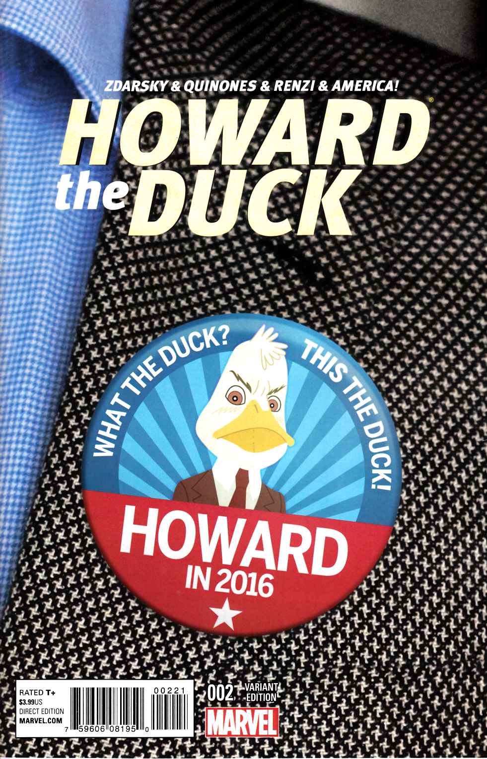 Howard The Duck #2 Vote Howard Variant Cover Near Mint (9.4) [Marvel Comic] THUMBNAIL