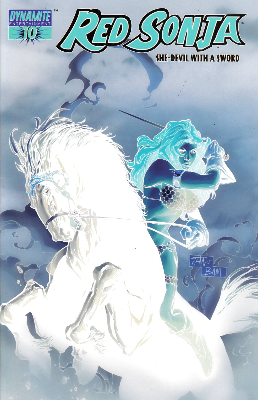 Red Sonja #10 Tan Negative Variant Cover Near Mint Minus (9.2) [Dynamite Comic] THUMBNAIL