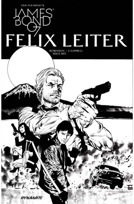 James Bond Felix Leiter #3 B&W Incentive Cover [Dynamite Comic] LARGE