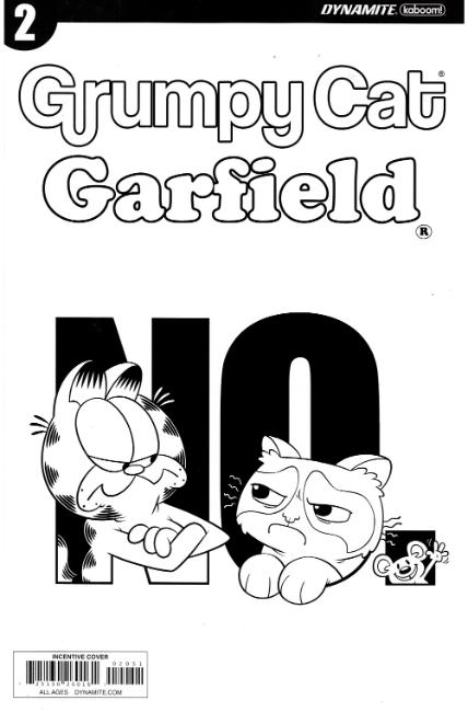 Grumpy Cat Garfield #2 Cover E- Hirsch B&W Incentive Cover [Dynamite Comic] LARGE
