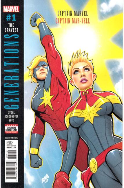 Generations Capt Marvel & Capt Mar-Vell #1 Second Printing [Marvel Comic] LARGE