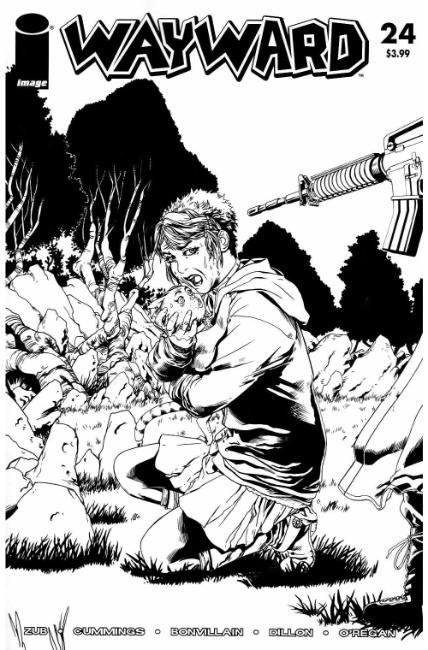 Wayward #24 Cover D- Walking Dead #47 B&W Tribute Cover [Image Comic] THUMBNAIL