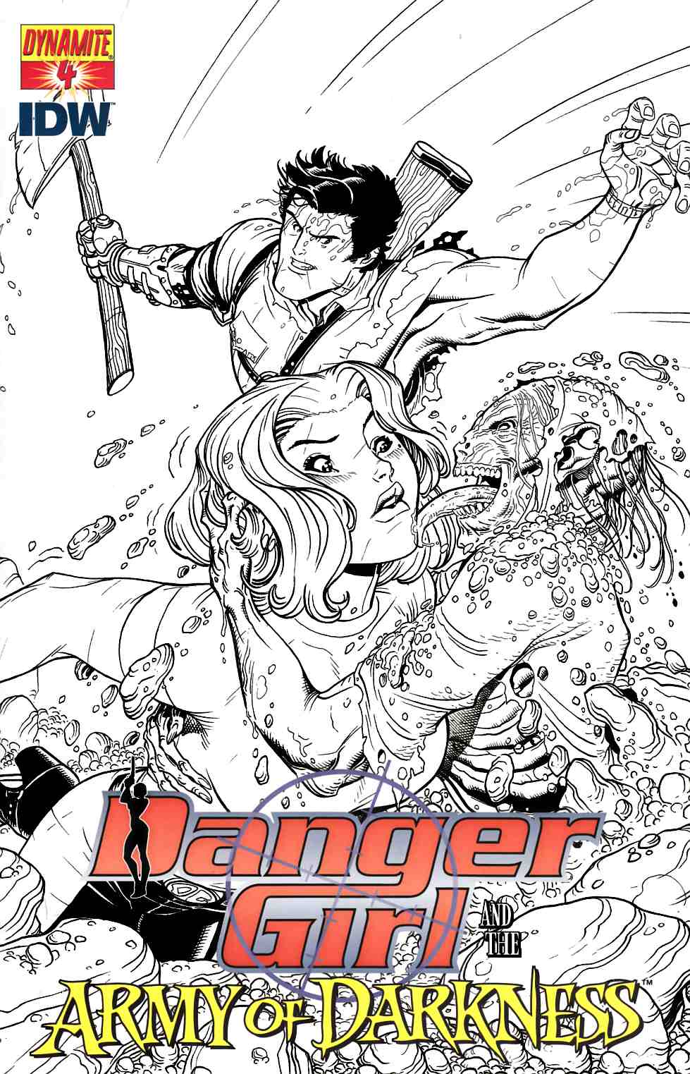 Danger Girl Army Of Darkness #4 Bradshaw B&W Incentive Cover [Dynamite Comic] THUMBNAIL