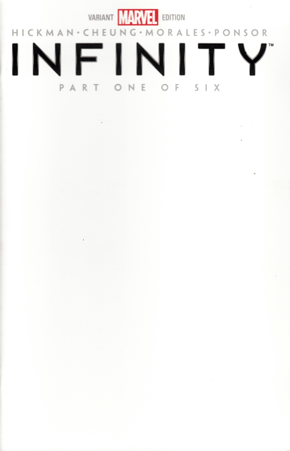 Infinity #1 Blank Cover Near Mint (9.4) [Marvel Comic] LARGE