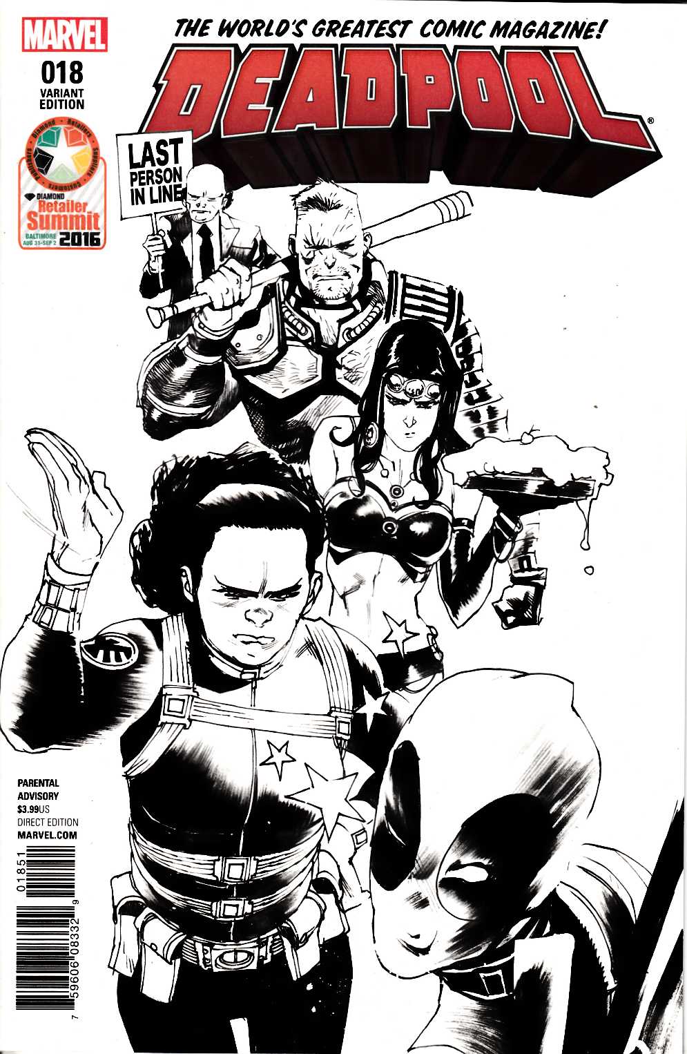 Deadpool #18 DCD Retailer Exclusive B&W Cover Very Fine (8.0) [Marvel Comic] THUMBNAIL
