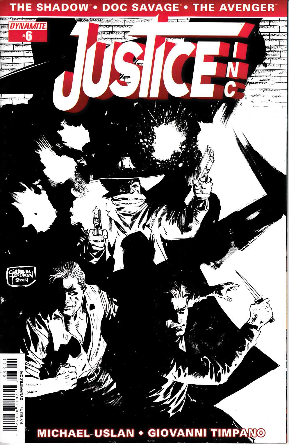 Justice Inc #6 Hardman B&W Variant Cover [Dynamite Comic] LARGE