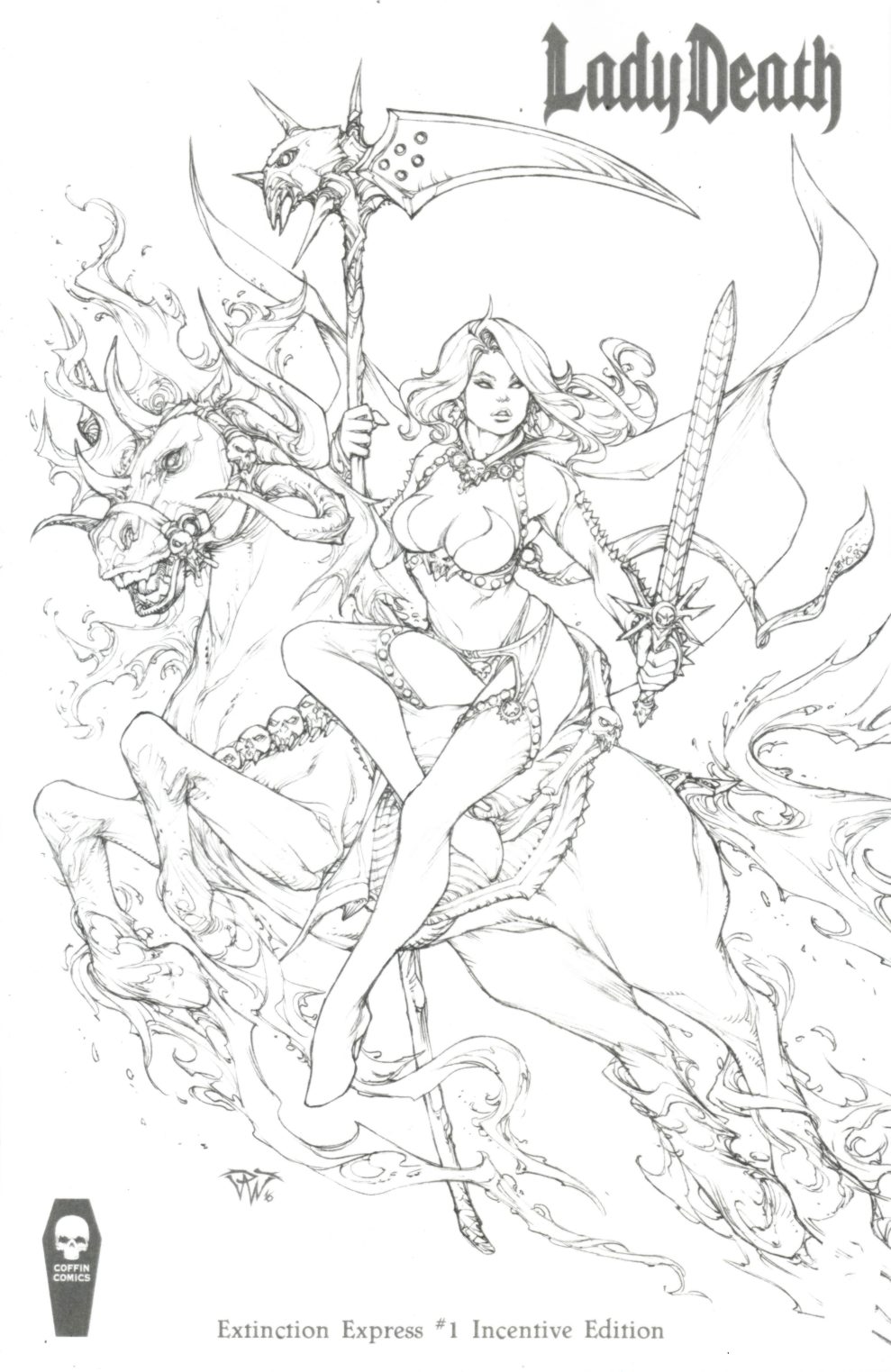 Lady Death Extinction Express #1 Pantalena Variant [Coffin Comic] LARGE