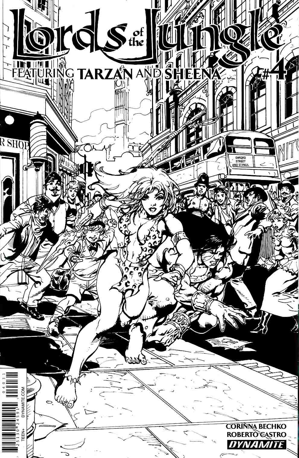 Lords of the Jungle #4 Cover C- Castro B&W Incentive [Dynamite Comic] THUMBNAIL