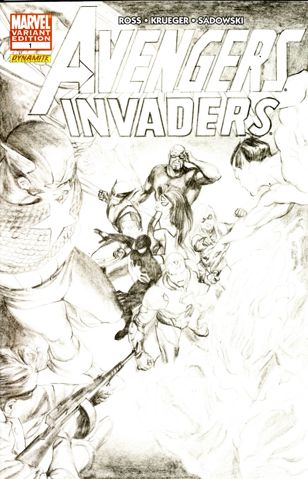 Avengers Invaders #1 Ross Sketch Variant Cover Fine Plus (6.5) [Marvel Comic] THUMBNAIL