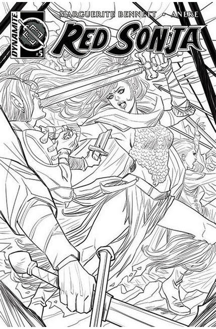 Red Sonja Volume 3 #5 Cover B Sauvage B&W Variant Cover [Dynamite Comic] LARGE
