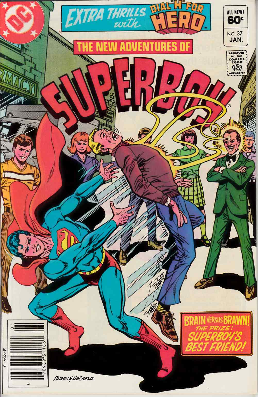 New Adventures of Superboy #37 Newsstand Edition Near Mint  (9.4) [DC Comic] LARGE