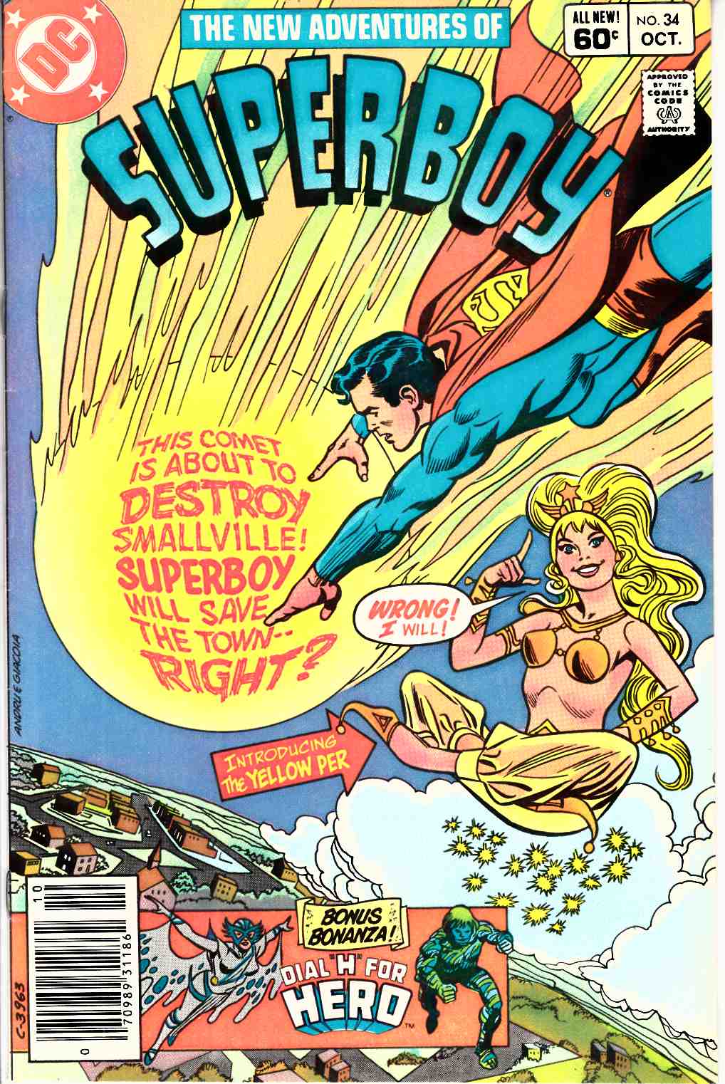 New Adventures of Superboy #34 Newsstand Edition Very Fine (8.0) [DC Comic] LARGE