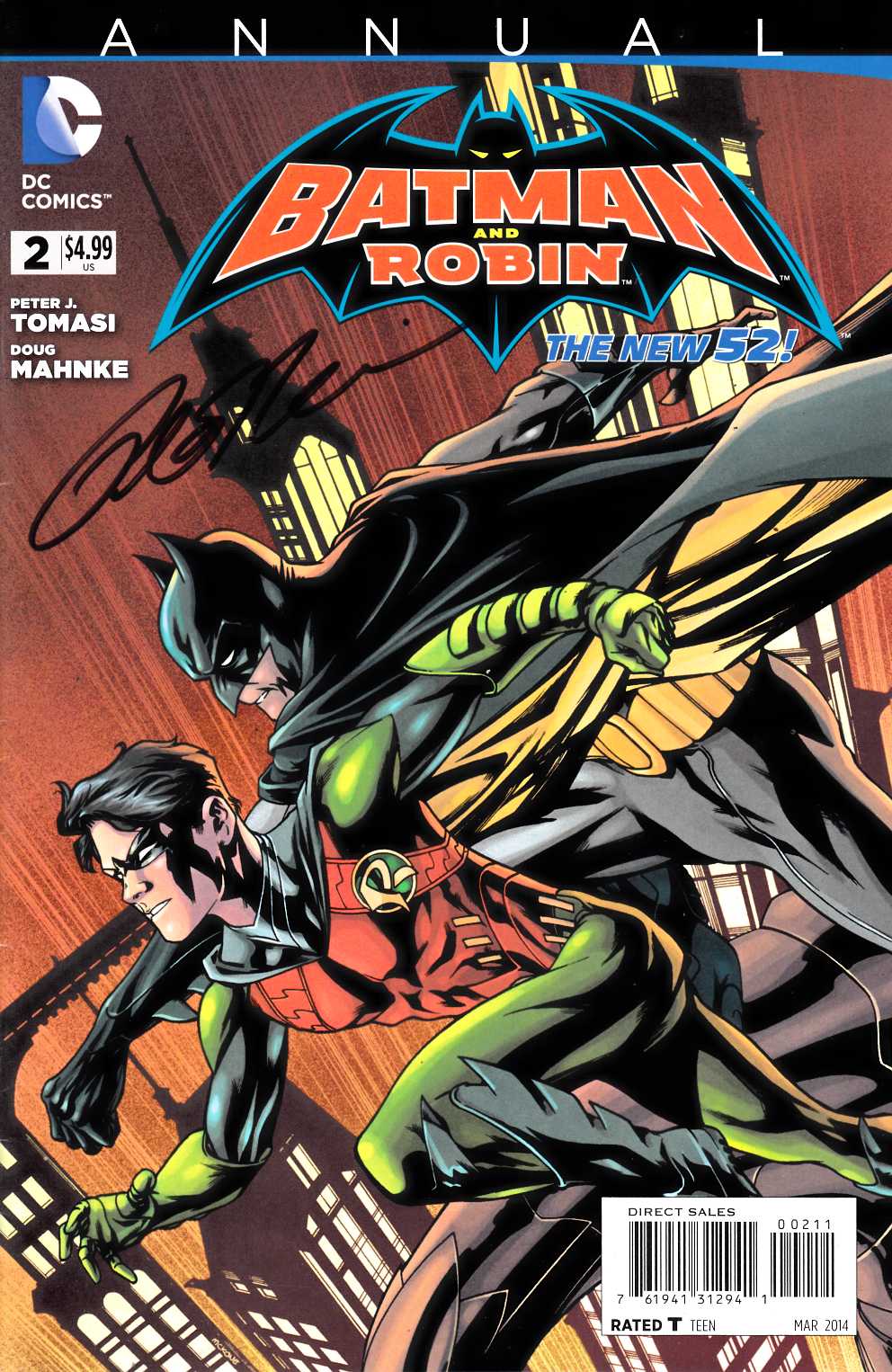 Batman and Robin Annual #2 Signed by Tomasi Very Fine (8.0) [DC Comic] LARGE