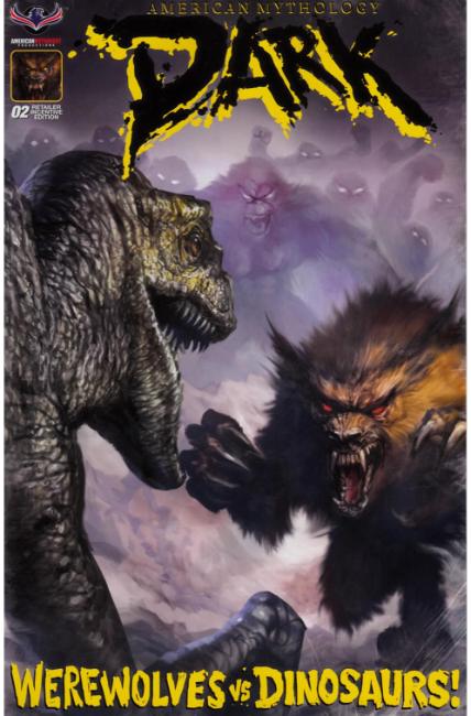AM Dark Werewolves vs Dinosaurs vs Yetis #2 Pulp Cover [American Myth Comic] THUMBNAIL