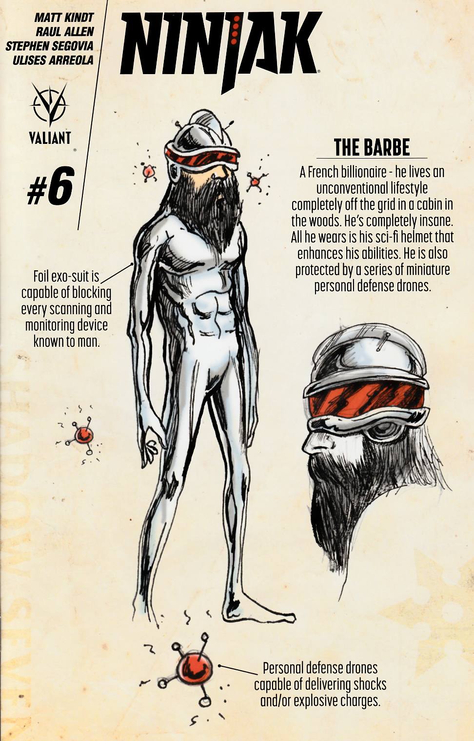 Ninjak #6 Cover D- Kindt Character Design Variant [Valiant Comic] THUMBNAIL