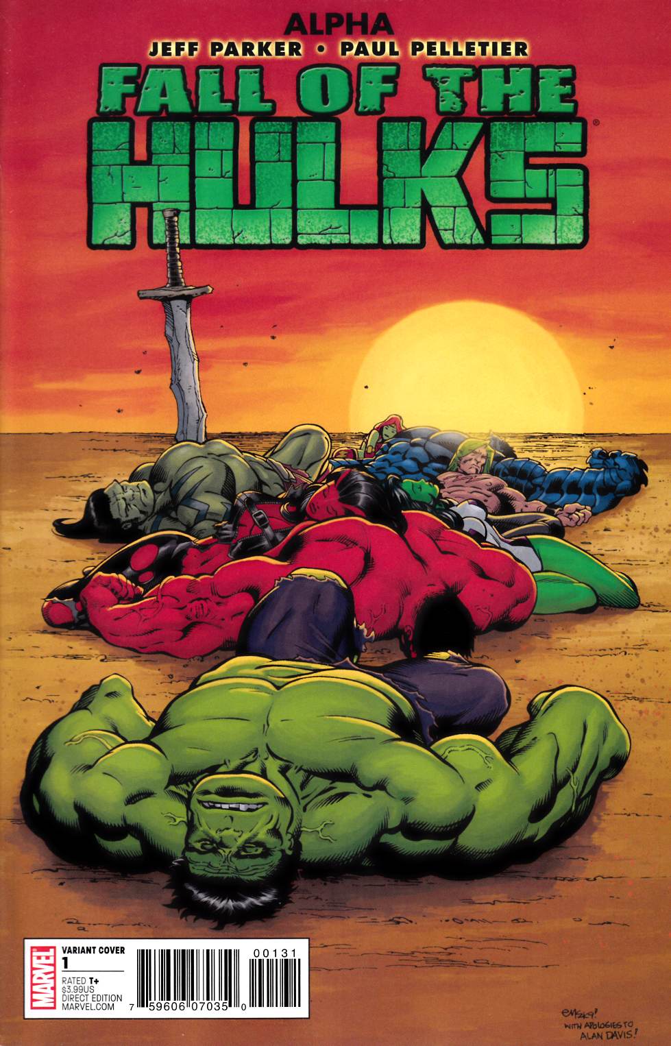 Fall of the Hulks Alpha #1 NYE Variant Cover Near Mint (9.4) [Marvel Comic] LARGE