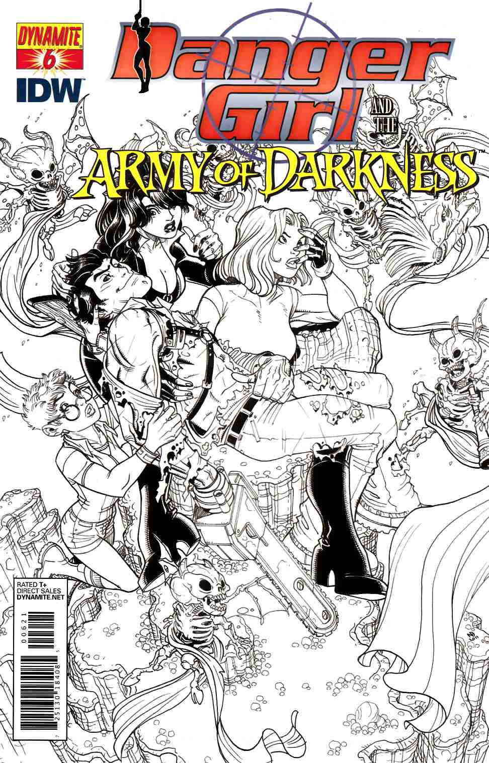 Danger Girl Army Of Darkness #6 Bradshaw B&W Incentive Cover [Dynamite Comic] THUMBNAIL