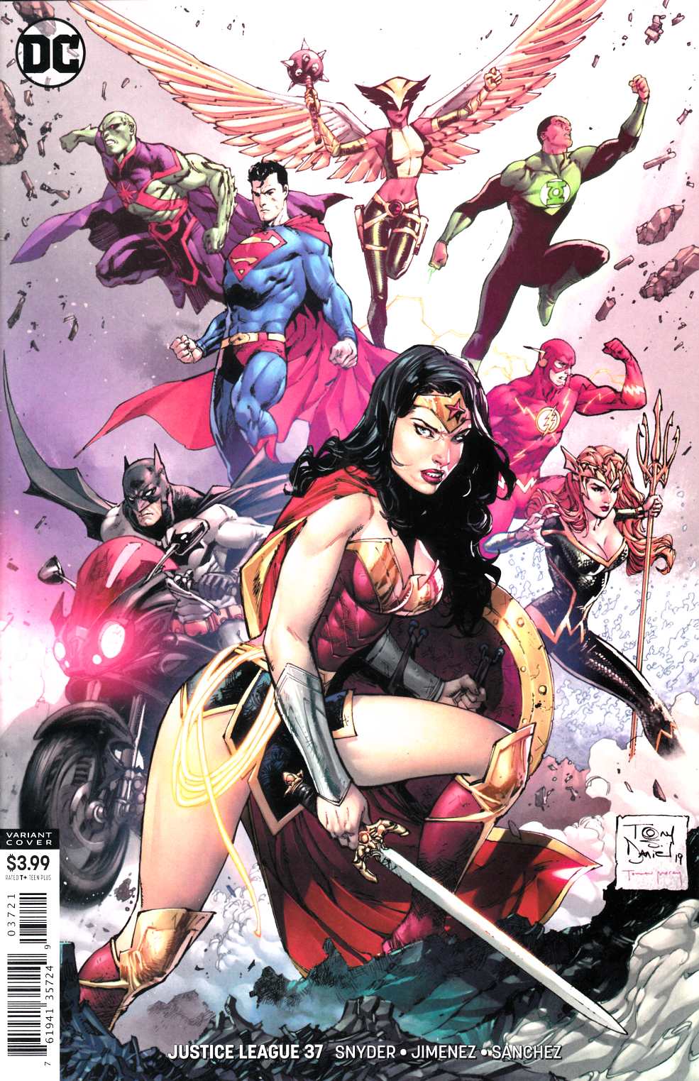 Justice League #37 Kirkham Variant Cover Near Mint (9.4) [DC Comic] THUMBNAIL