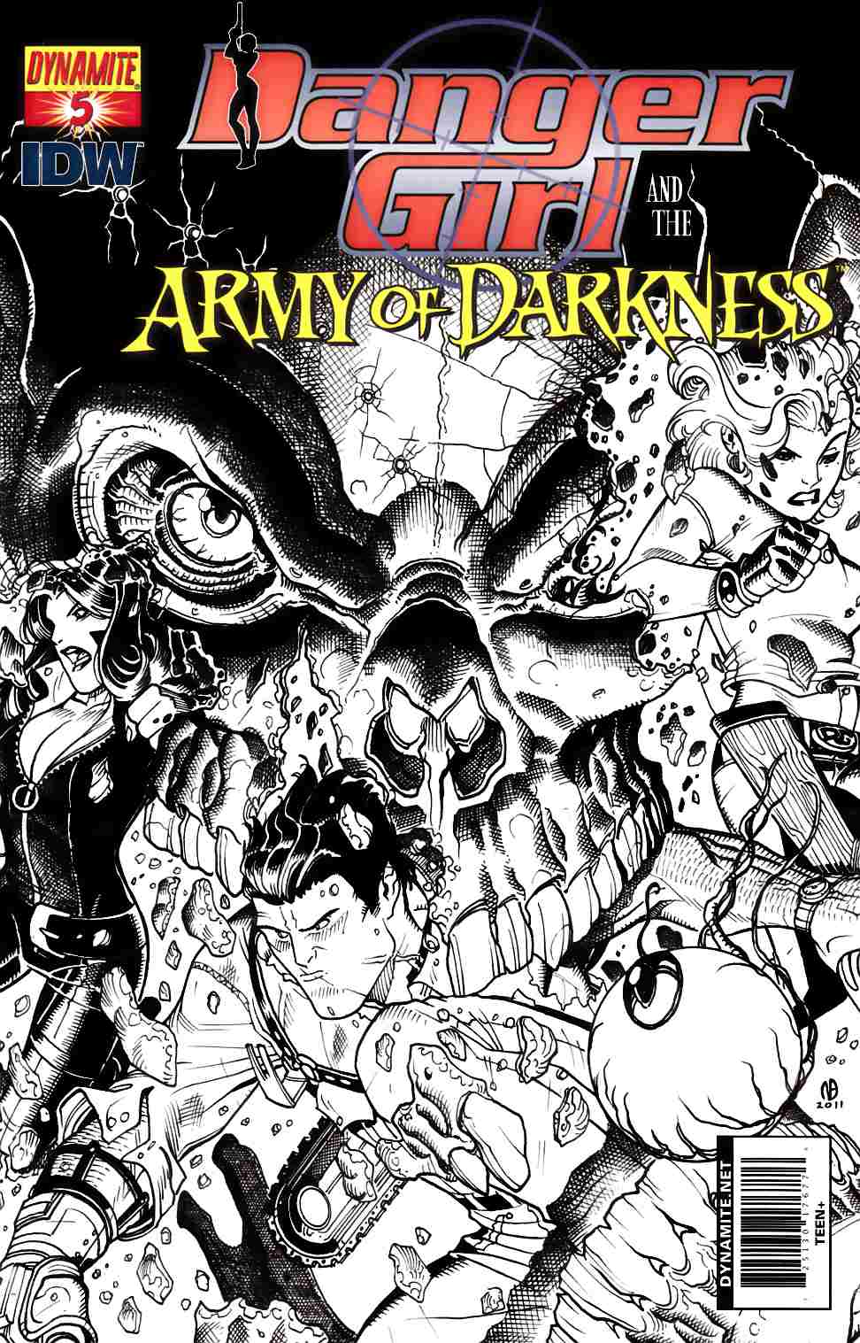 Danger Girl Army Of Darkness #5 Bradshaw B&W Incentive Cover [Dynamite Comic] THUMBNAIL