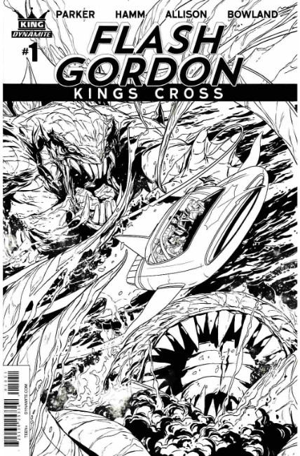Flash Gordon Kings Cross #1 Cover E- B&W Incentive [Dynamite Comic] LARGE