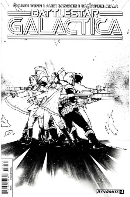 Battlestar Galactica Volume 3 #4 Cover C- B&W Variant [Dynamite Comic] LARGE