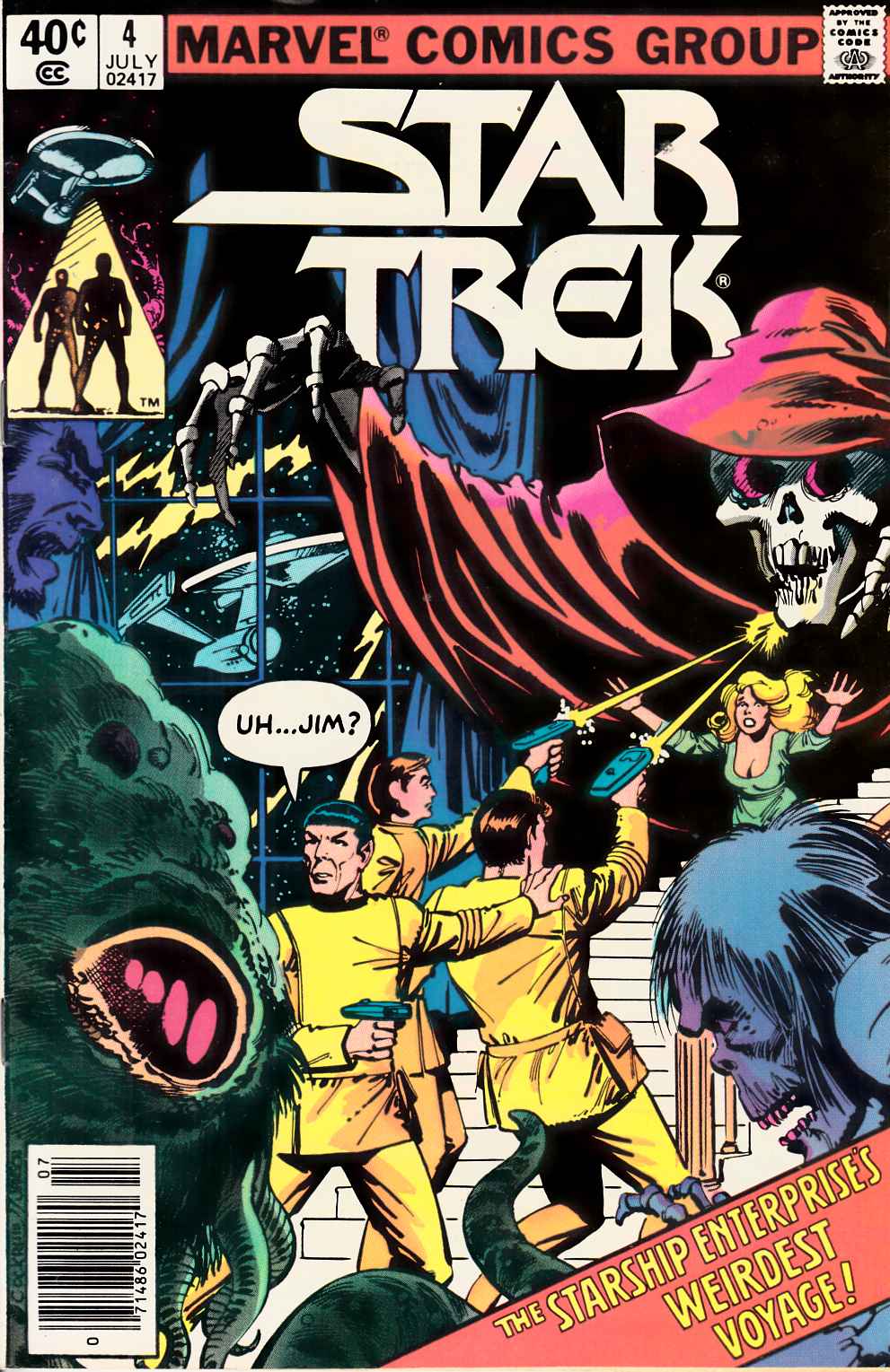 Star Trek #4 Newsstand Edition Fine/Very Fine (7.0) [Marvel Comic] LARGE