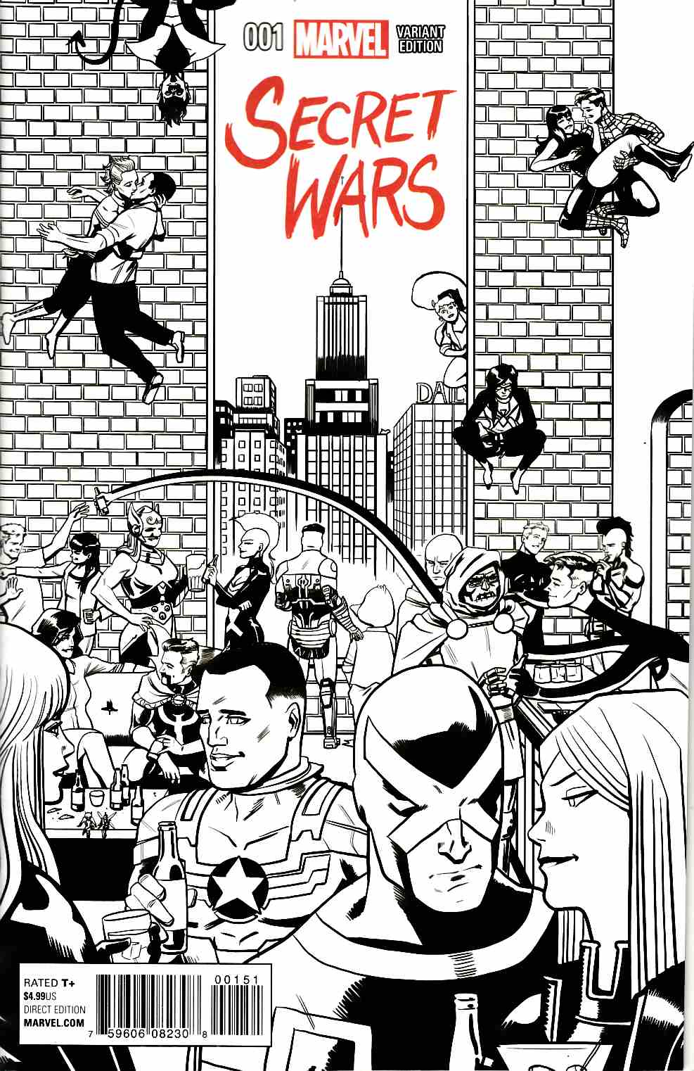 Secret Wars #1 Zdarsky Party Sketch Variant Cover Near Mint (9.4) [Marvel Comic] THUMBNAIL