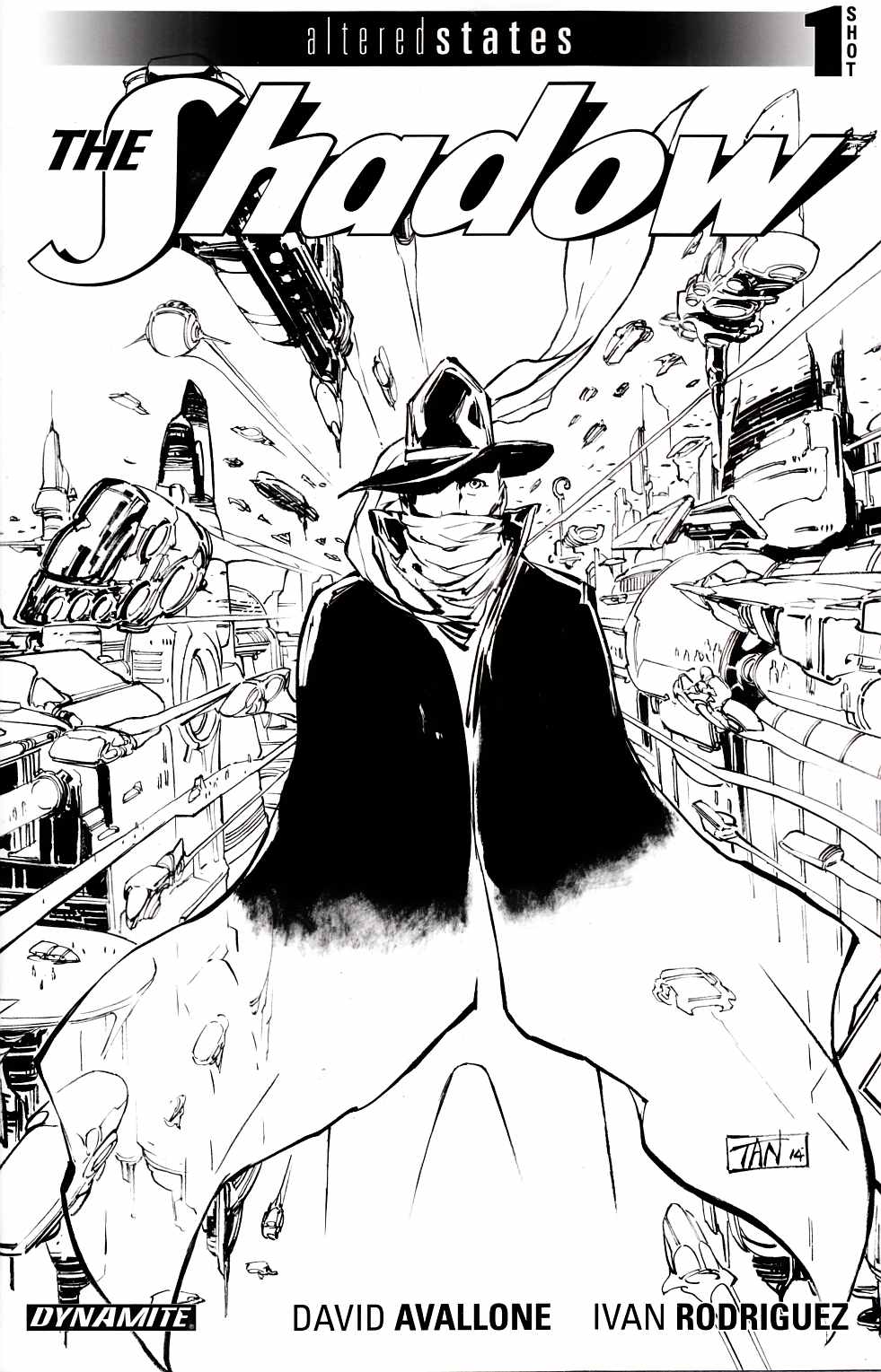 Altered States the Shadow (One Shot) Tan B&W Incentive Cover [Dynamite Comic] THUMBNAIL