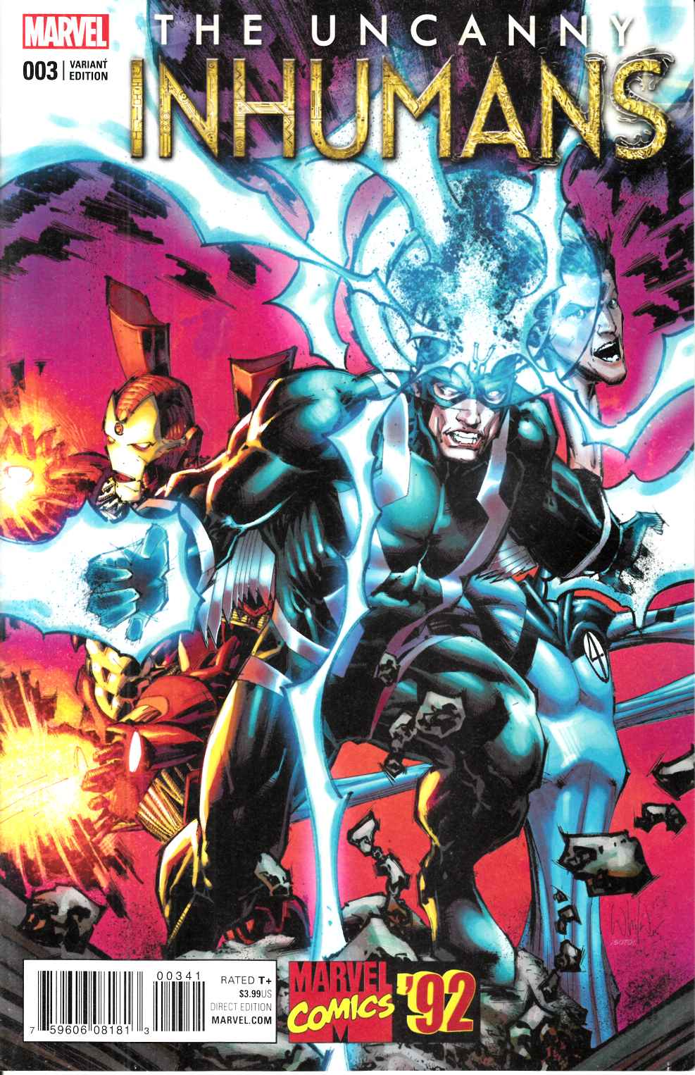 Uncanny Inhumans #3 Portacio Marvel 92 Variant Cover [Marvel Comic] LARGE