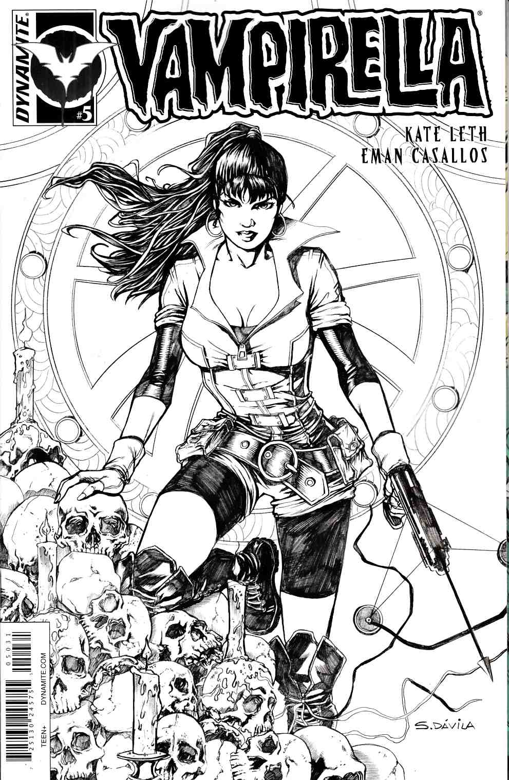 Vampirella #5 Cover C- Davila B&W Variant Cover [Dynamite Comic] LARGE