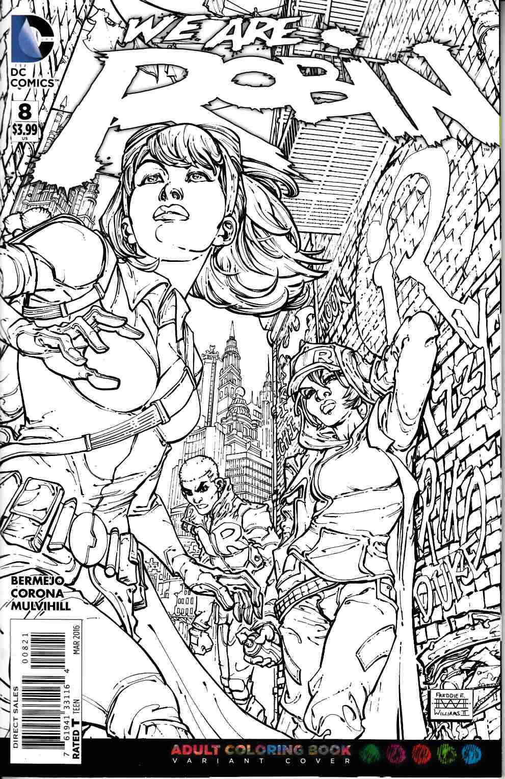 We Are Robin #8 Adult Coloring Book Variant Cover [DC Comic] THUMBNAIL