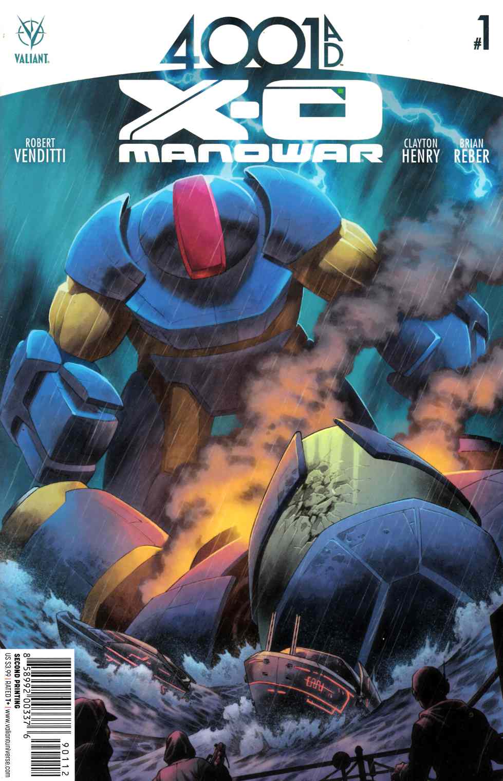 4001 AD X-O Manowar #1 Second Printing [Valiant Comic] LARGE