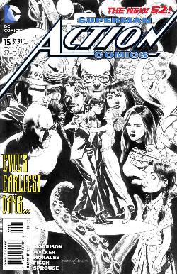 Action Comics #15 Black & White Incentive Cover [Comic] LARGE