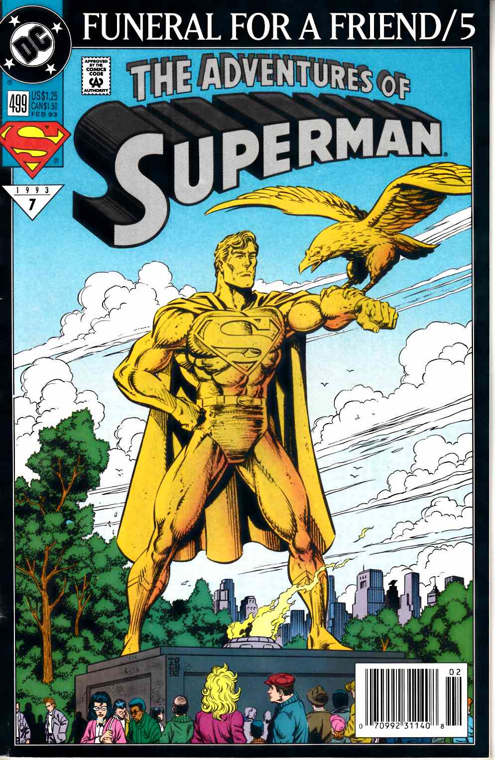 Adventures of Superman #499 Newsstand Edition Very Fine (8.0) [DC Comic] LARGE