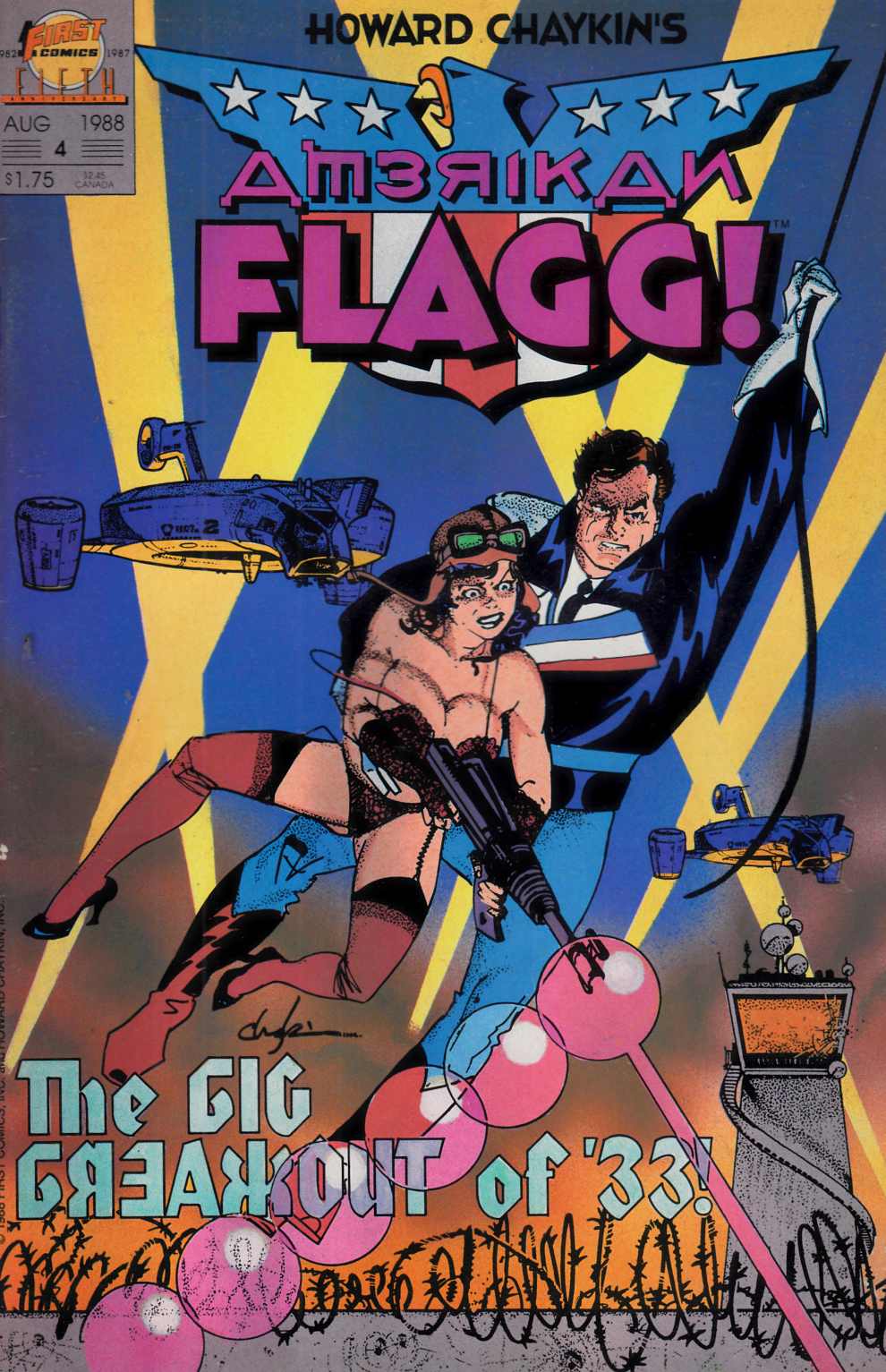 American Flagg #4 Very Fine Minus (7.5) [First Comic] LARGE