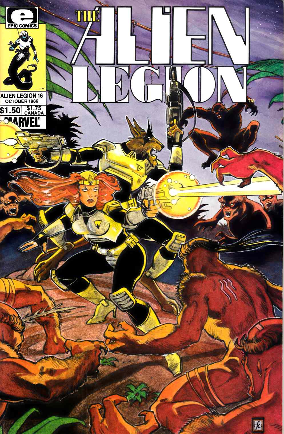 Alien Legion #16 Very Fine (8.0) [Marvel Comic] THUMBNAIL