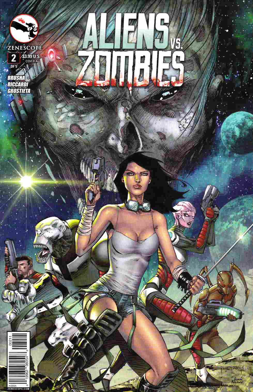 Aliens vs Zombies #2 Cover A- Metcalf [Zenescope Comic] THUMBNAIL