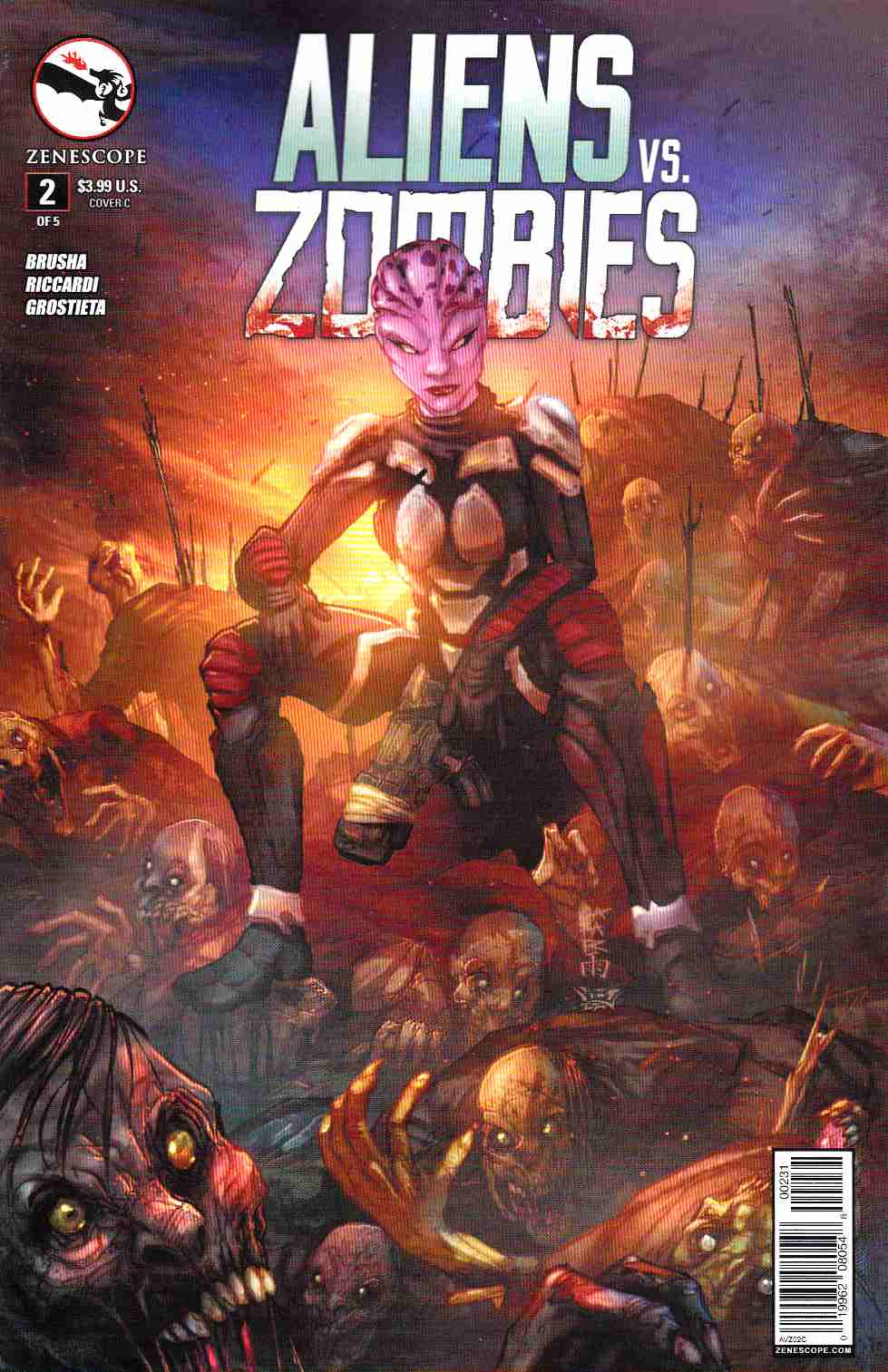 Aliens vs Zombies #2 Cover C- Cafaro [Zenescope Comic] THUMBNAIL