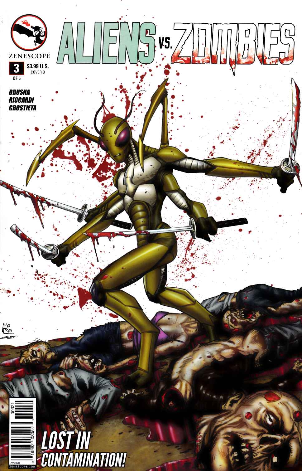 Aliens Vs Zombies #3 Cover B- Spay [Zenescope Comic] THUMBNAIL