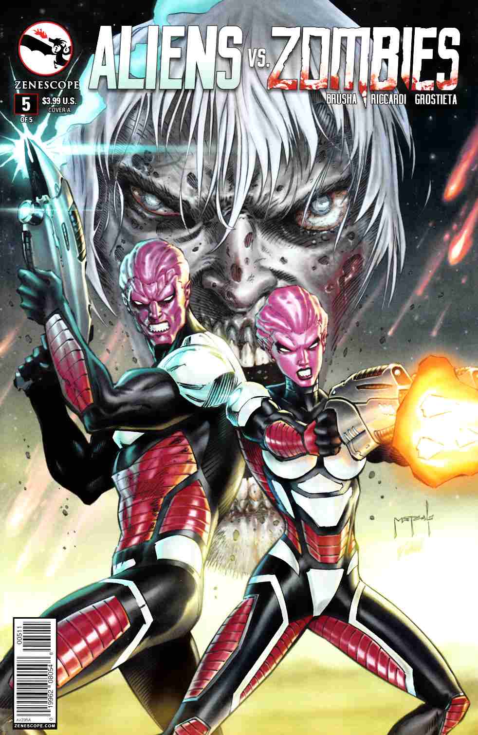 Aliens Vs Zombies #5 Cover A- Metcalf [Zenescope Comic] LARGE