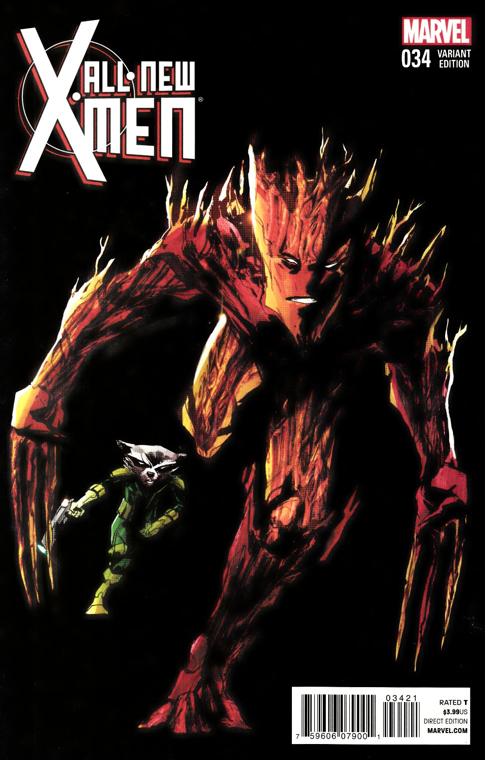 All New X-Men #34 Rocket and Groot Variant Cover Near Mint (9.4) [Marvel Comic] THUMBNAIL